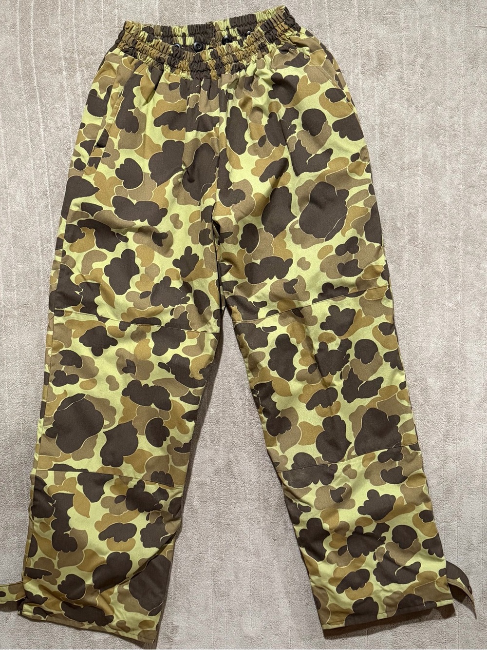Cabela’s Men’s XL Gore-Tex Camouflage Hunting Vtg Duck Camo Rain Pants USA Made